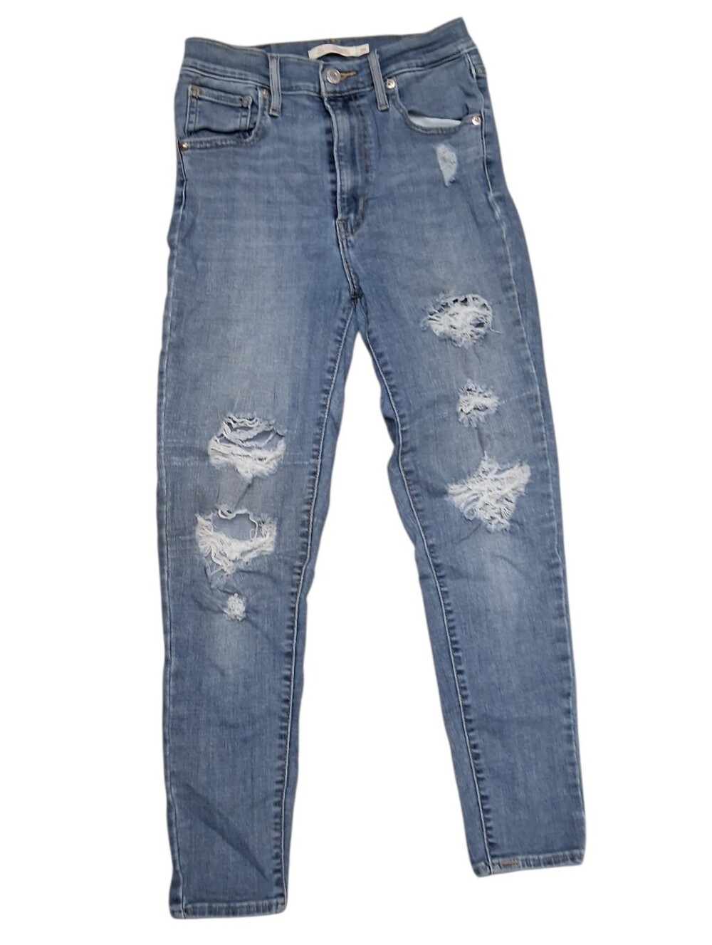 Levi's  Blue High-Rise Stretch Skinny Ripped Denim GUC Size 26